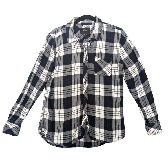 Rails Flannel Womens Size Medium Blue White Plaid Shirt - Picture 1 of 12